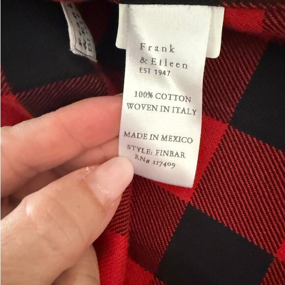 Frank & Eileen | Red & Black Finbar Button Up Flannel Plaid Shirt | size Medium - Picture 5 of 5